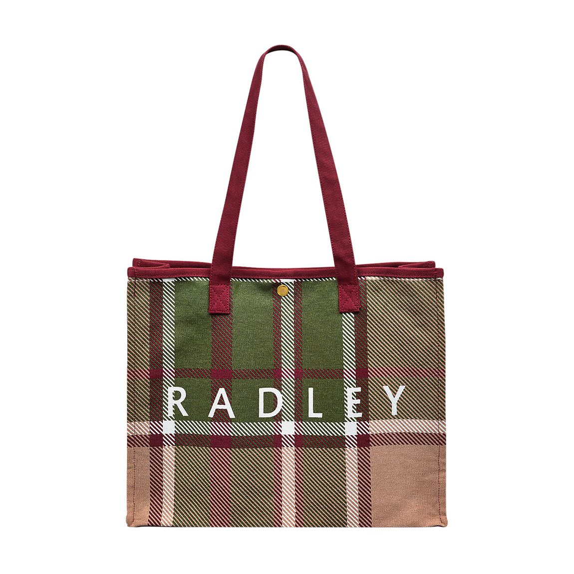 Cranberry Autumn Check Large Open Top Tote main product photo