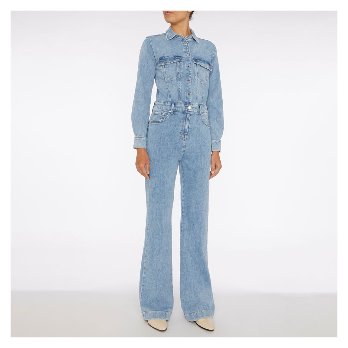 Washed Denim Luxe Jumpsuit main product photo