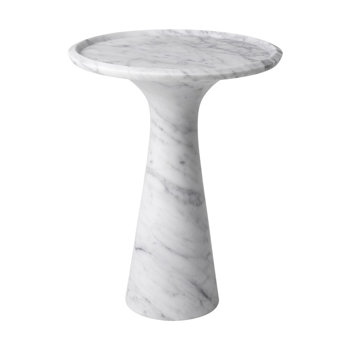 Low Pompano Side Table, White Carrera Marble main product photo