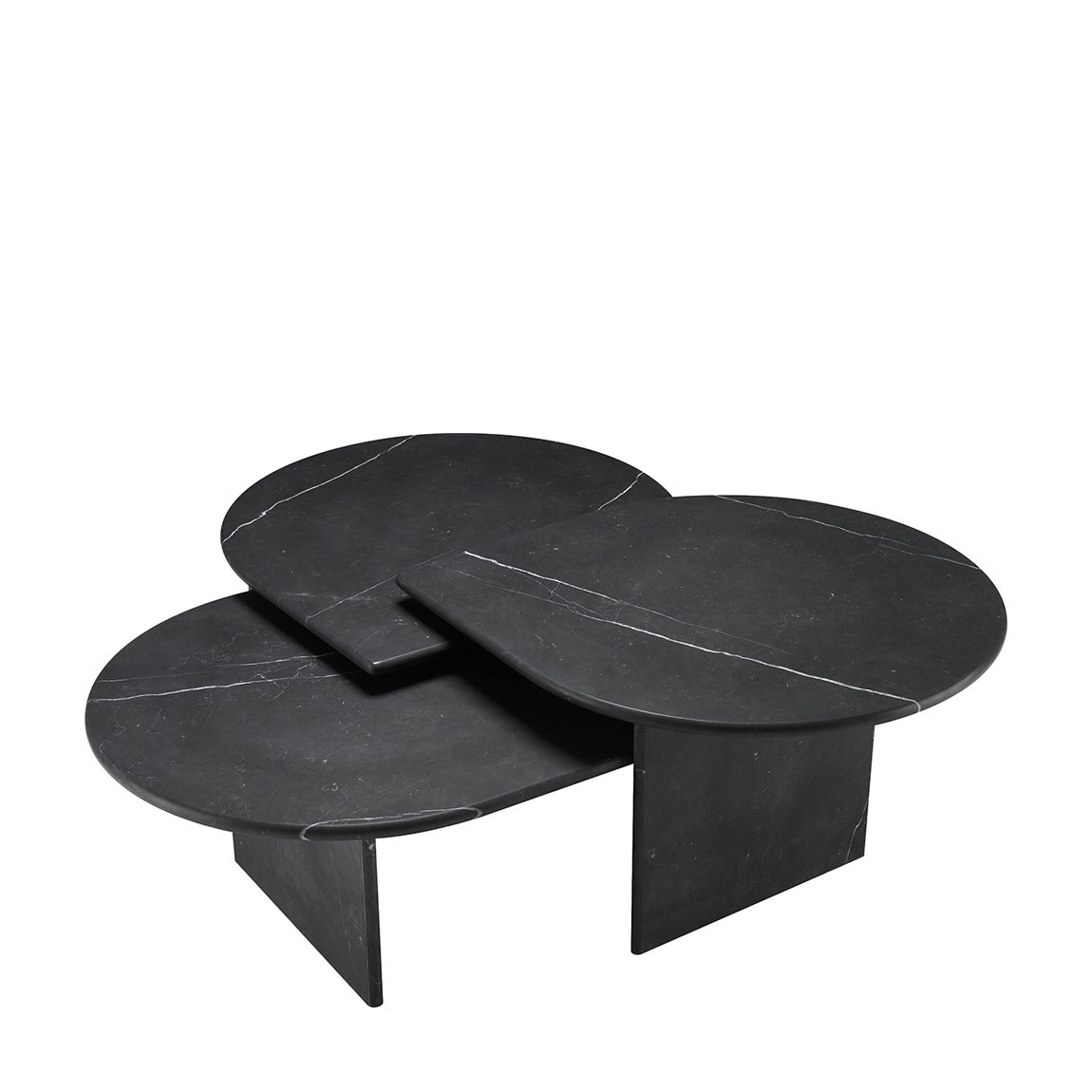 114331 - Coffee Table Naples honed black marble set of 3 main product photo