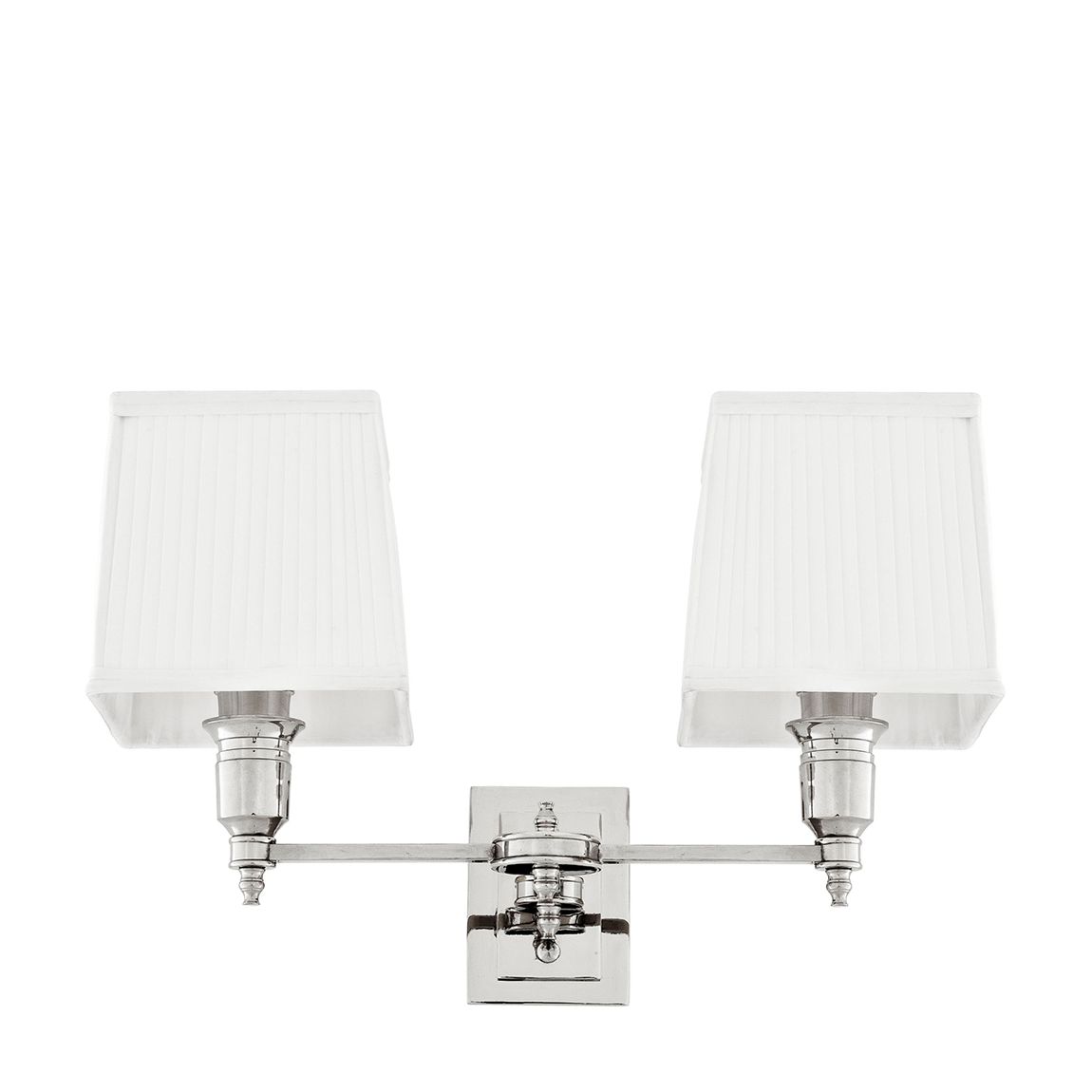 108636 - Wall Lamp Lexington Double nickel finish incl white shades main product photo