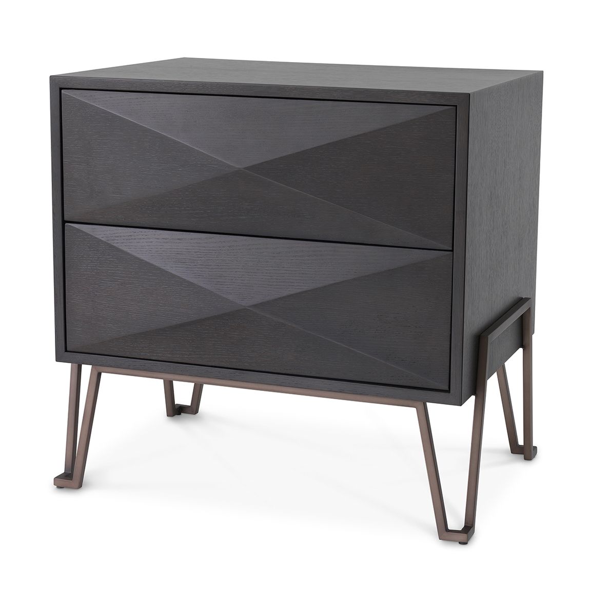 114529 - Nightstand Highland charcoal brown oak veneer main product photo