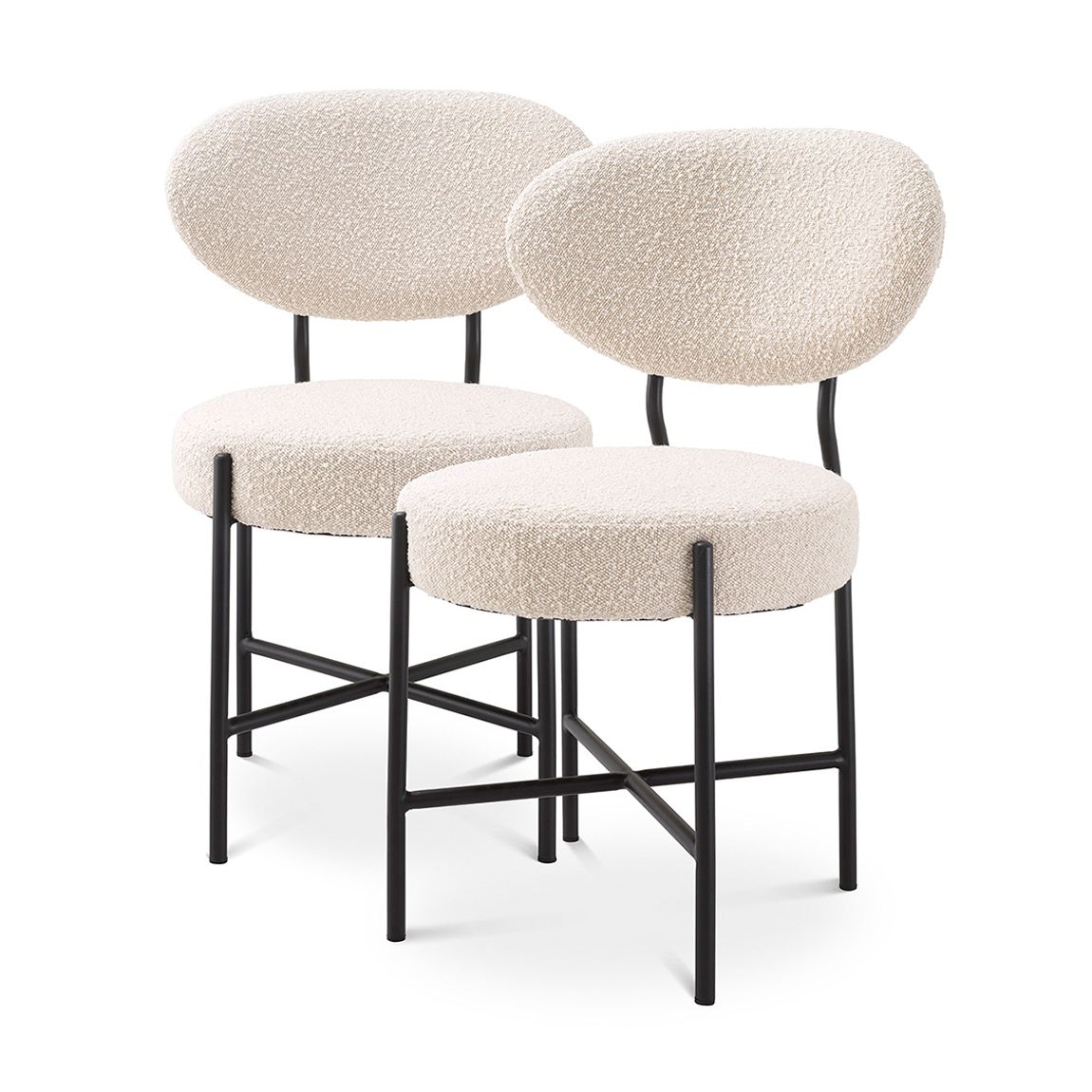 Vicq Dining Chair, Bouclé Cream, Set of 2 main product photo