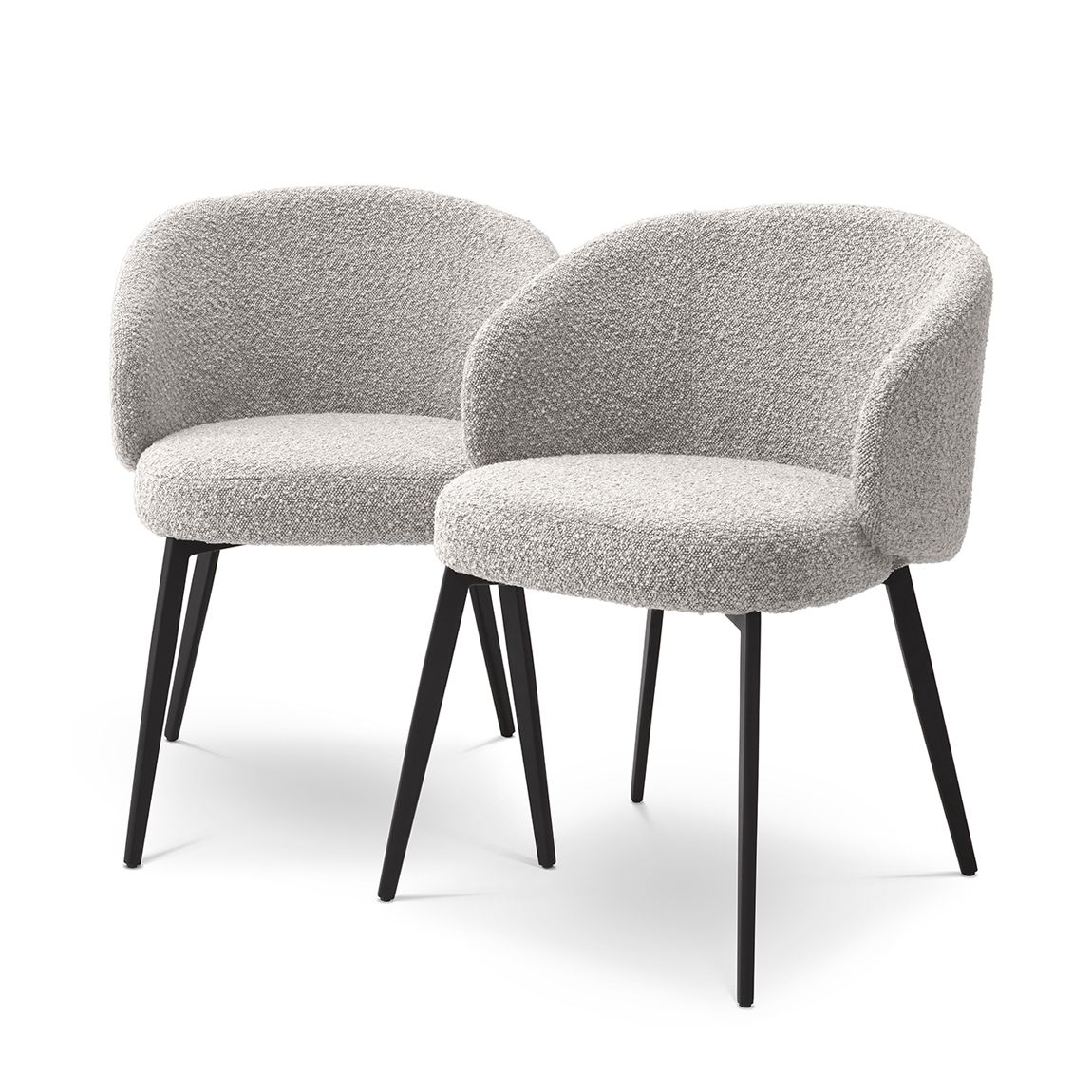 Lloyd Dining Chair with Arm, Bouclé Grey, Set of 2 main product photo