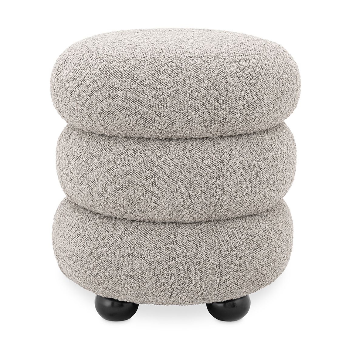 Tulum Stool, Bouclé Grey main product photo