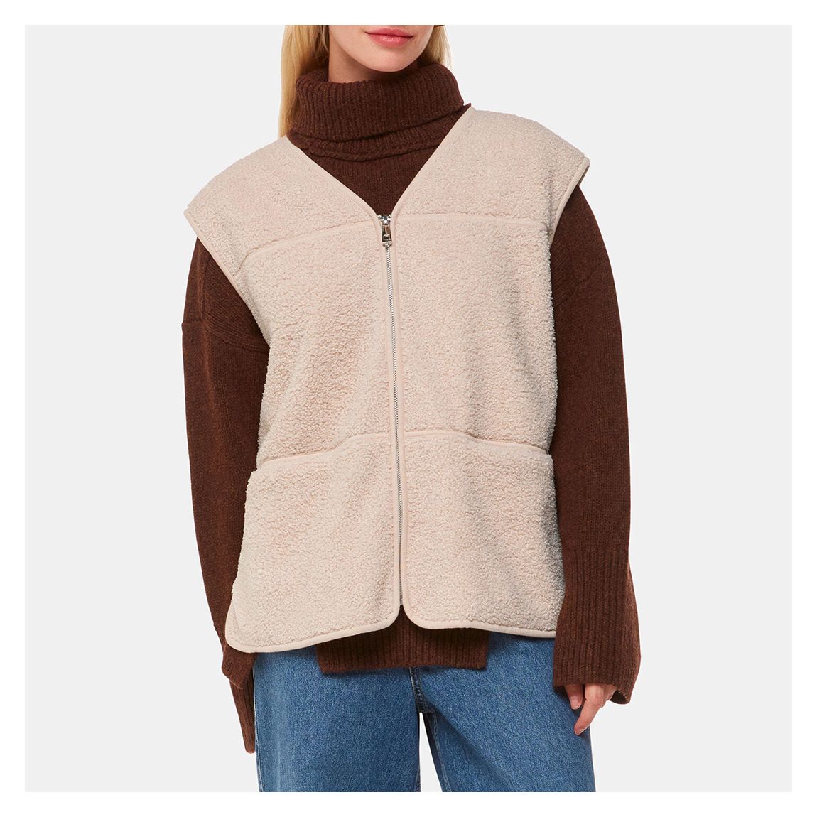 Cream Josie Fleece Gilet main product photo