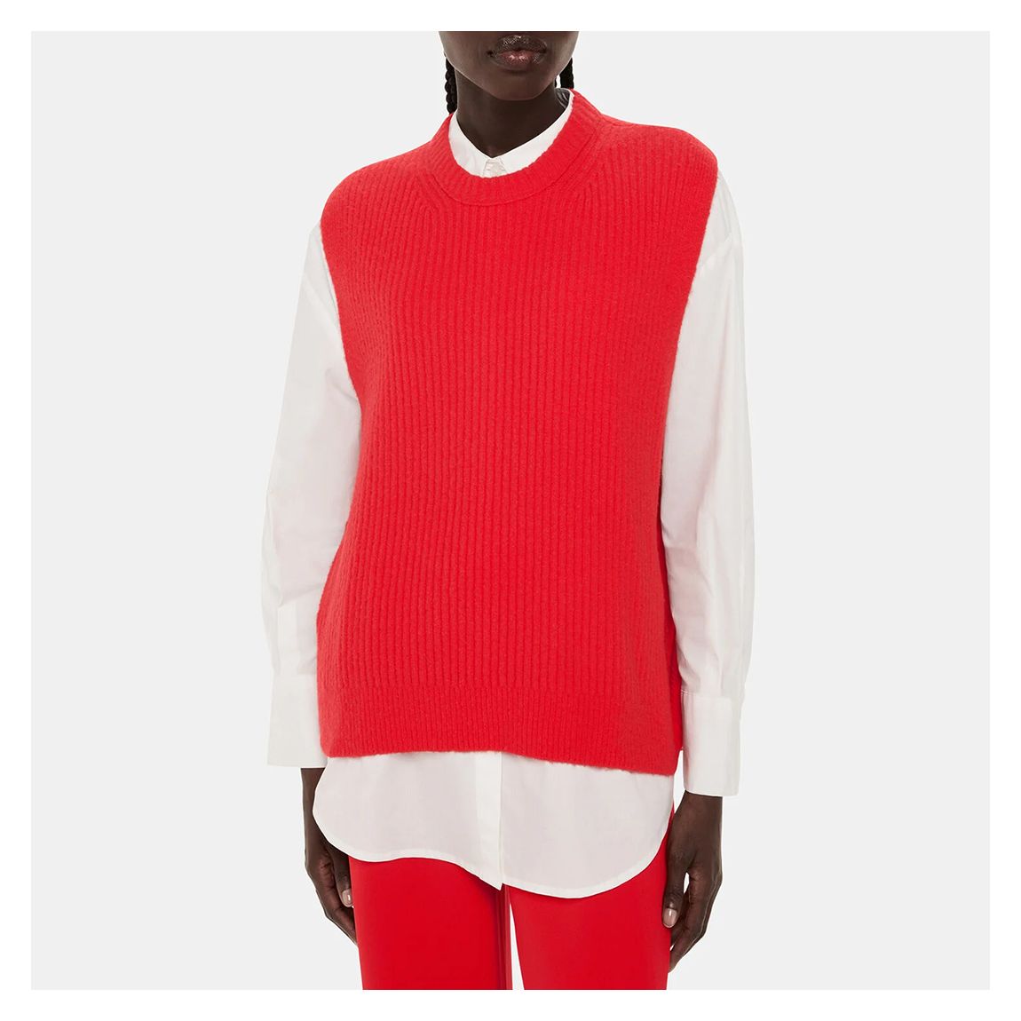 Red Textured Rib Tank Sweater main product photo
