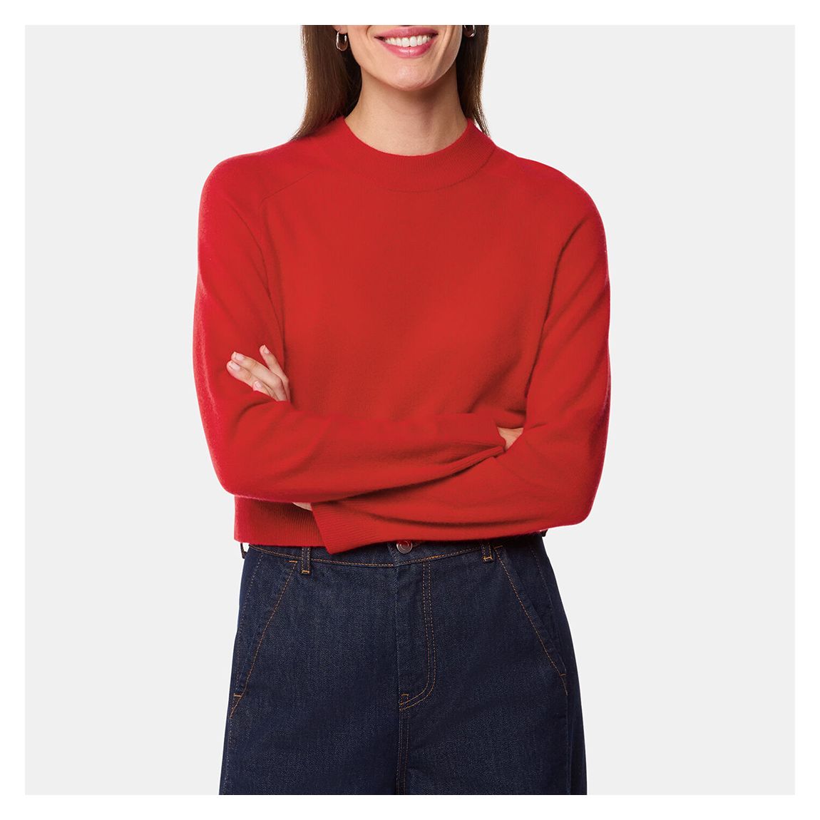 Red Cashmere Crop Crew Jumper main product photo