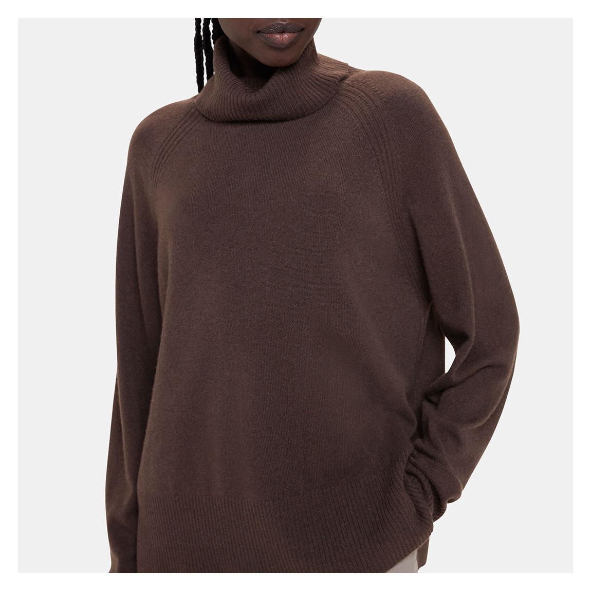 Brown Cashmere Roll Neck Jumper main product photo
