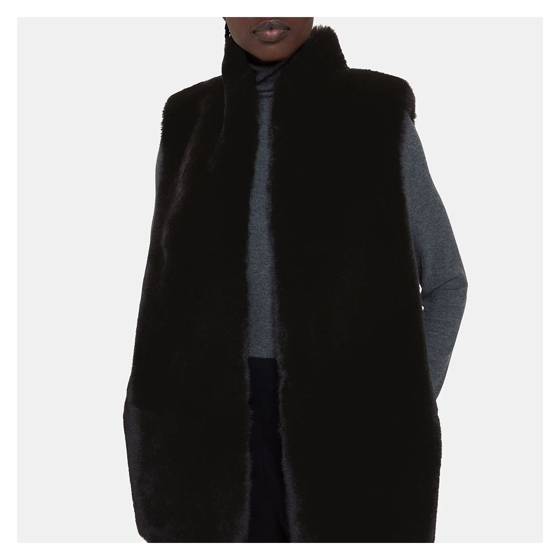 Black Faux Fur Gilet main product photo