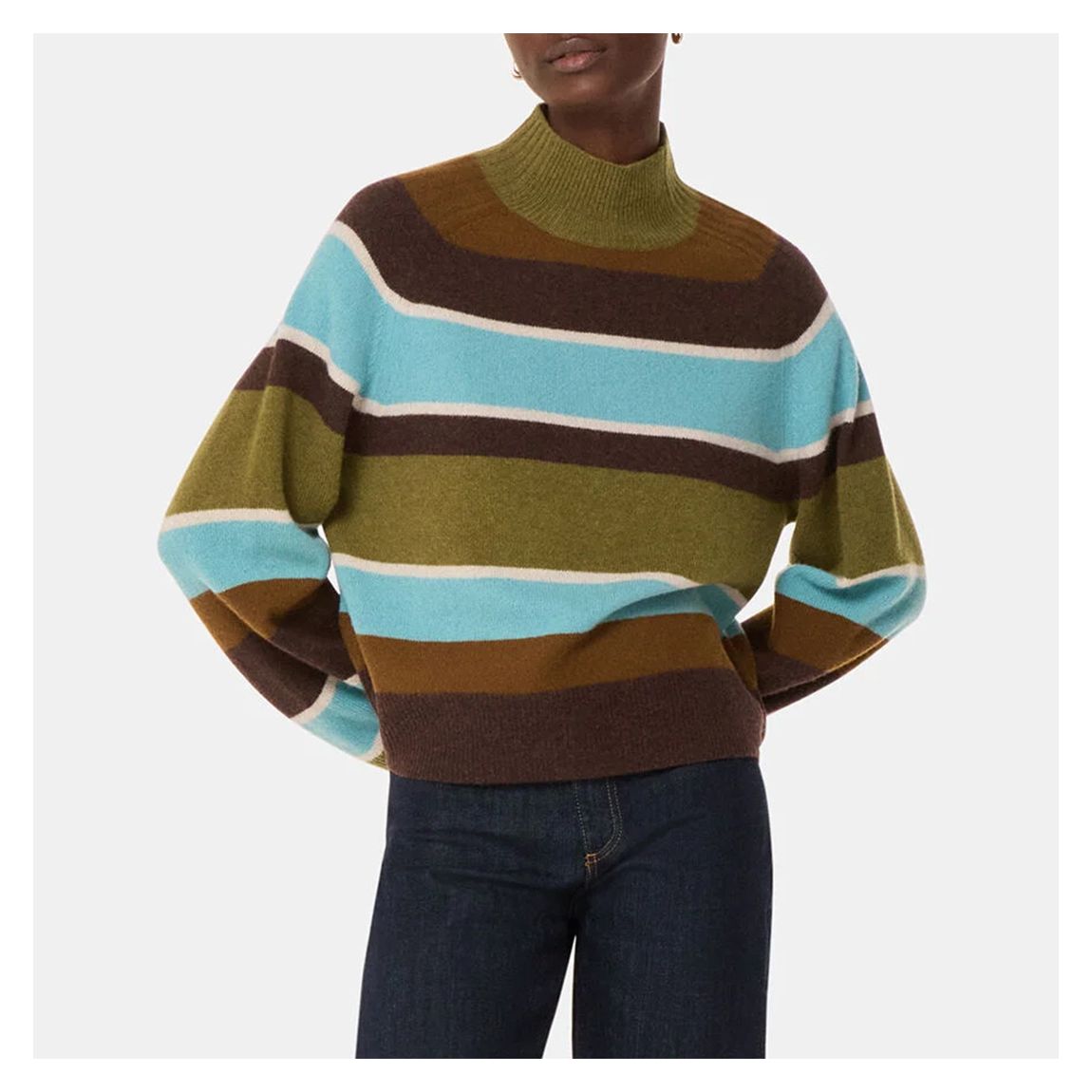 012038968 39 Wool Stripe Funnel Neck Knit - 39 main product photo