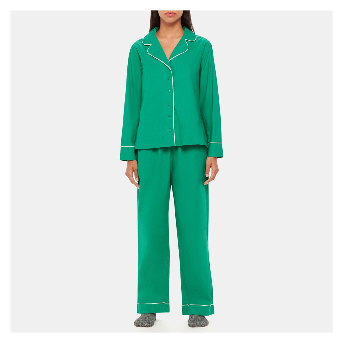Green Contrast Piping Pyjamas main product photo