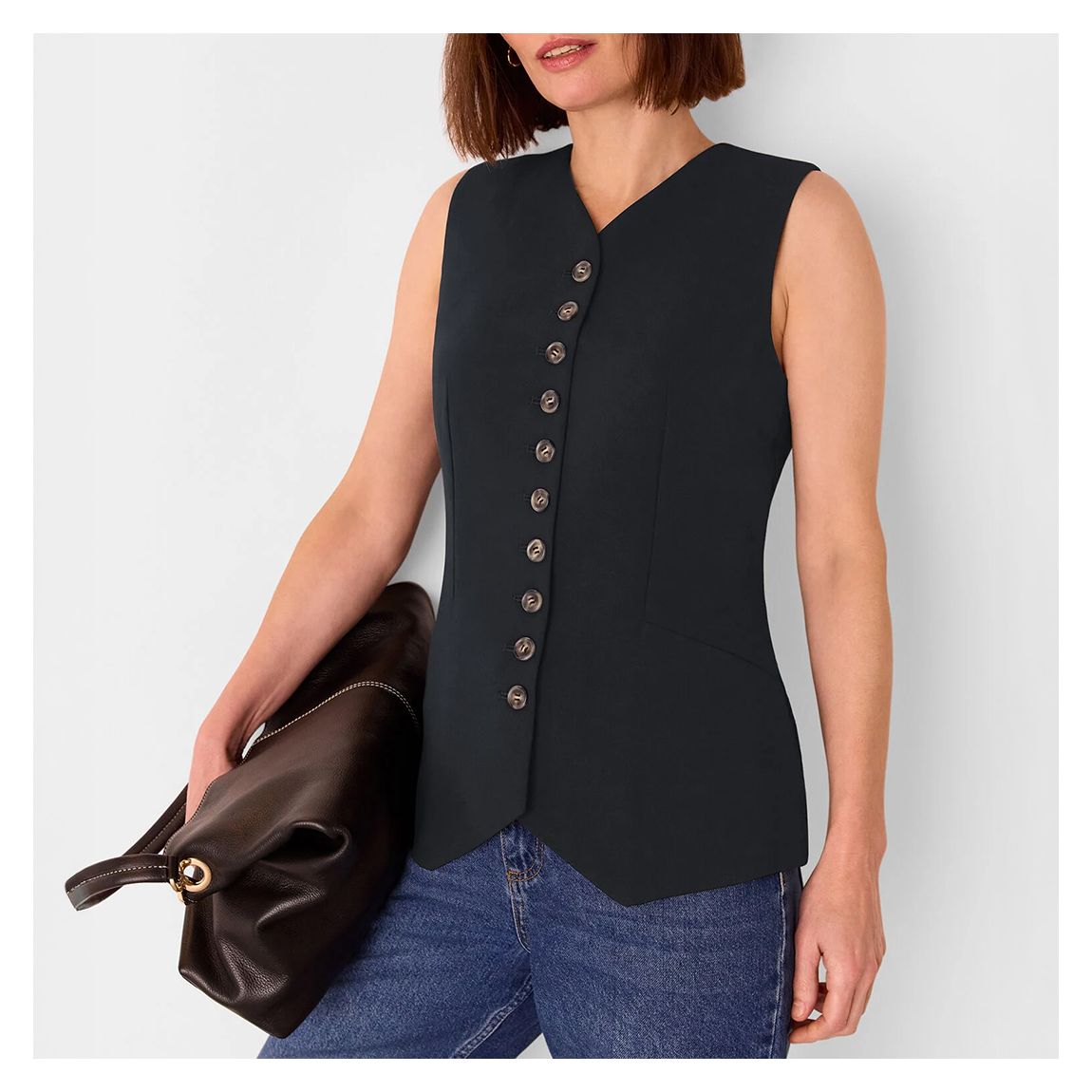 002039523 01 Cora Crepe Waistcoat - 01 main product photo