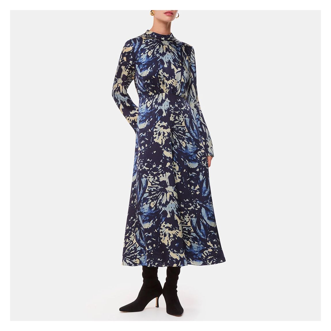 Navy/Multi Dazzled Floral Satin Dress main product photo