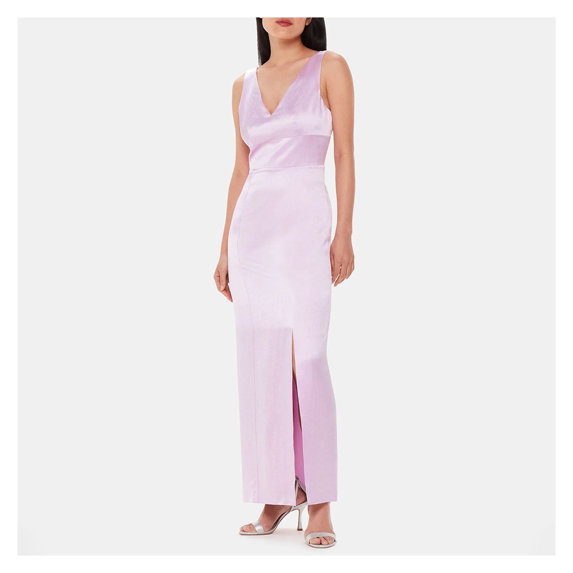 Lilac Charlotte Satin Maxi Dress main product photo