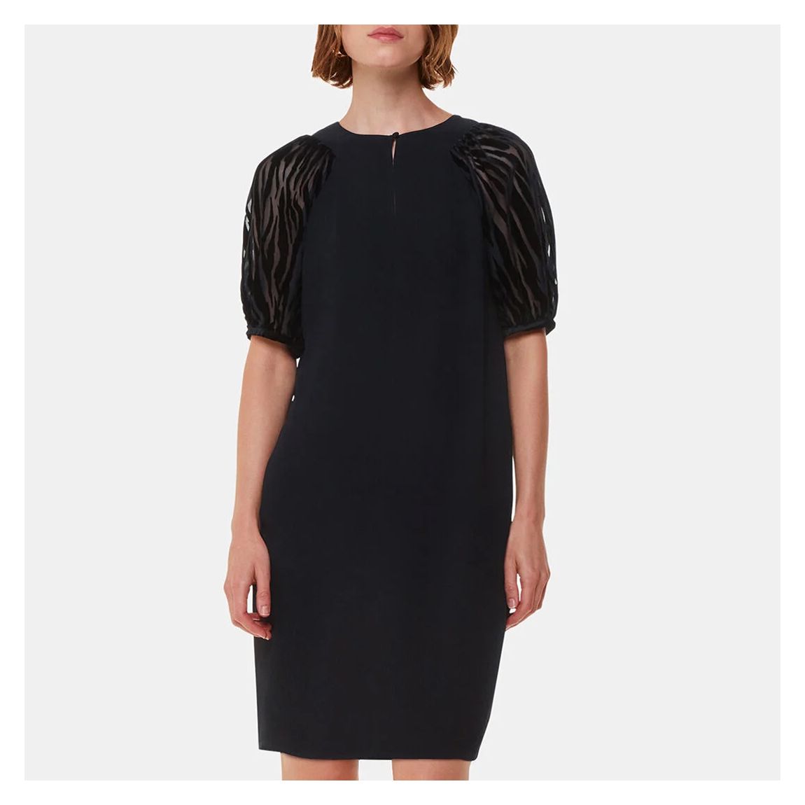 004039126 01 Lucy Zebra Velvet Sleeve Dress - 01 main product photo