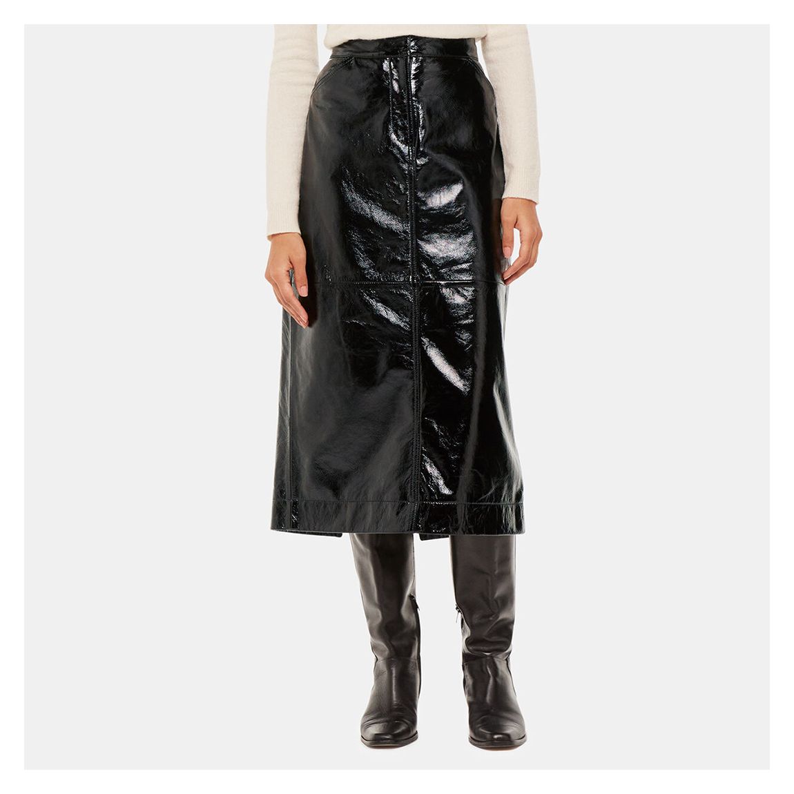 Black Rachel Patent Leather Skirt main product photo