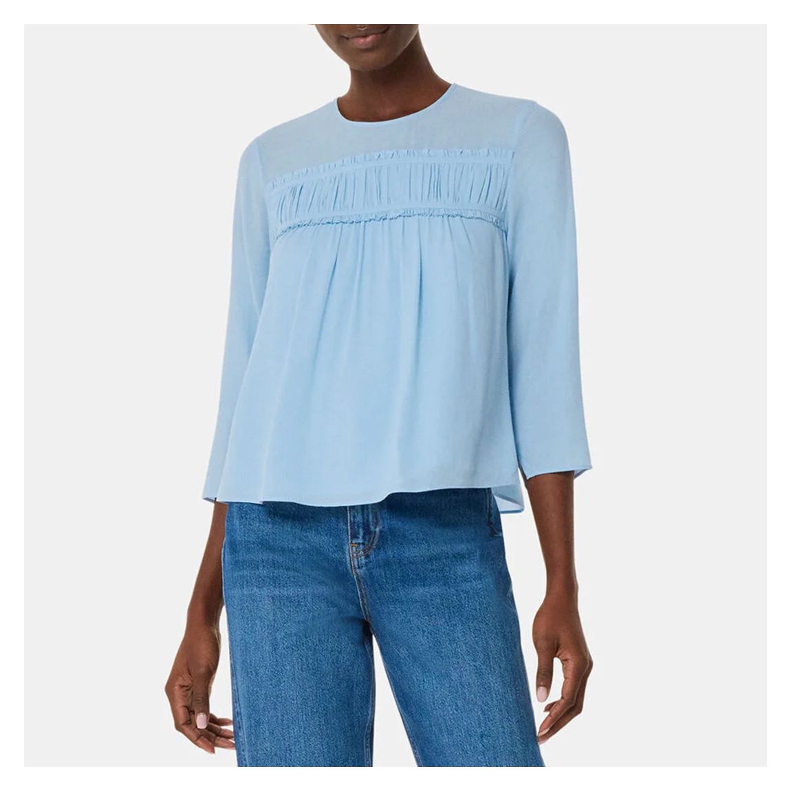 Pale Blue Laya Gather Detail Blouse main product photo
