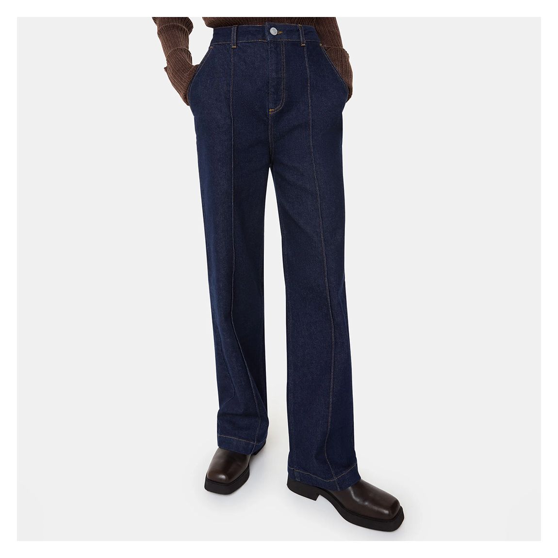 Indigo Seam Detail Stretch Jeans main product photo
