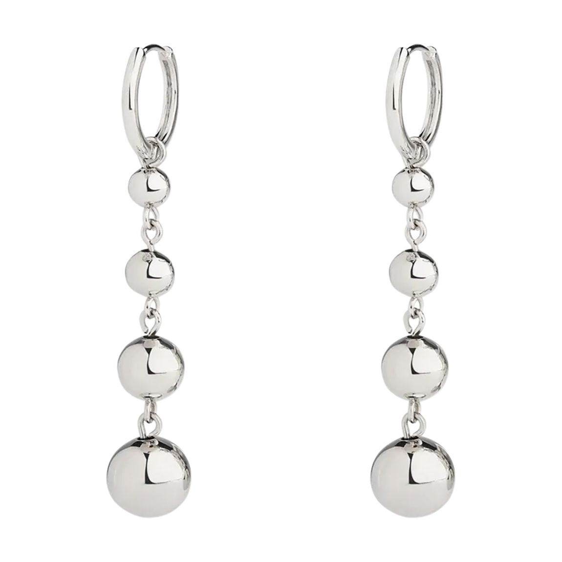 Silver Sphere Drop Huggie Earring main product photo