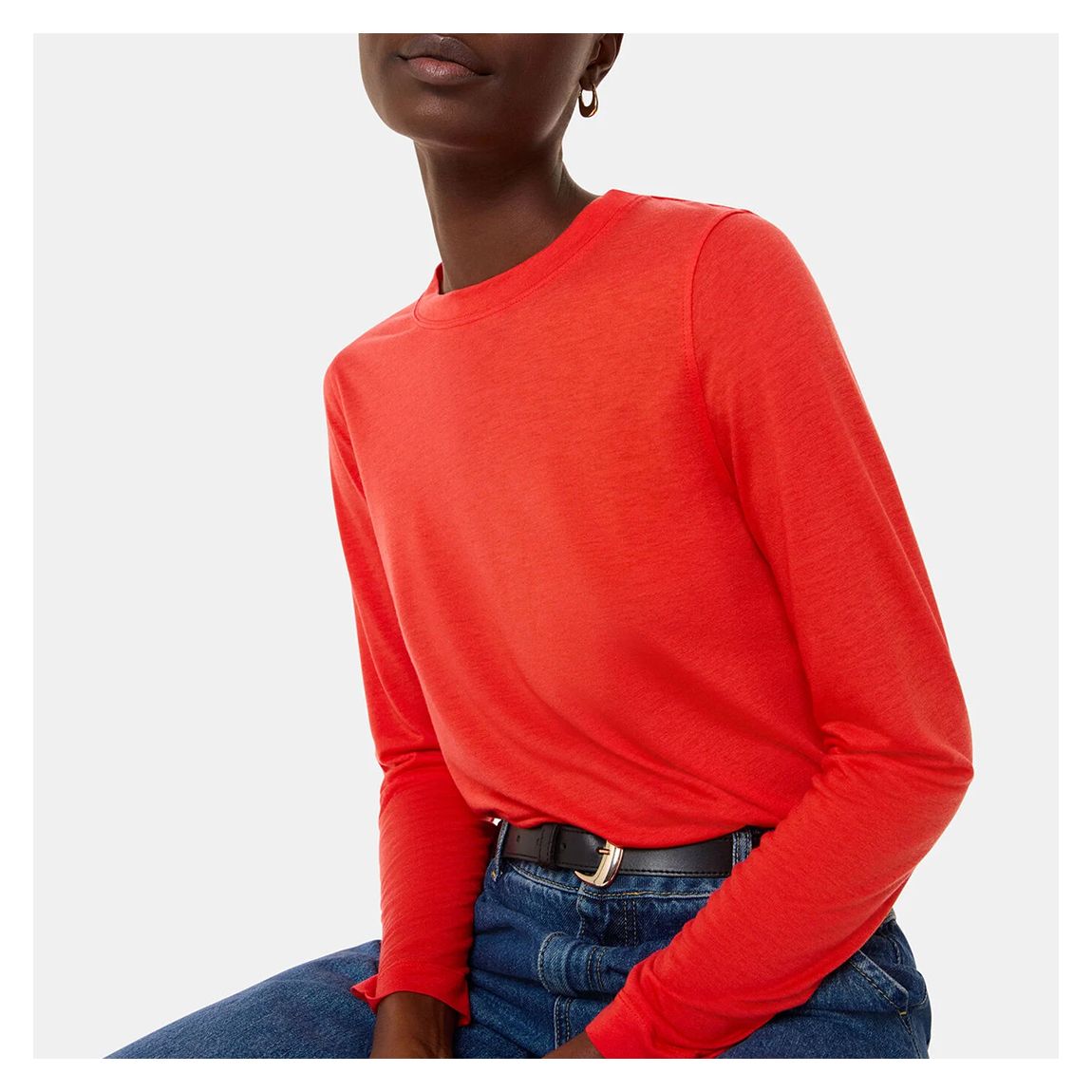 Red Wool Blend Crew Neck Top main product photo