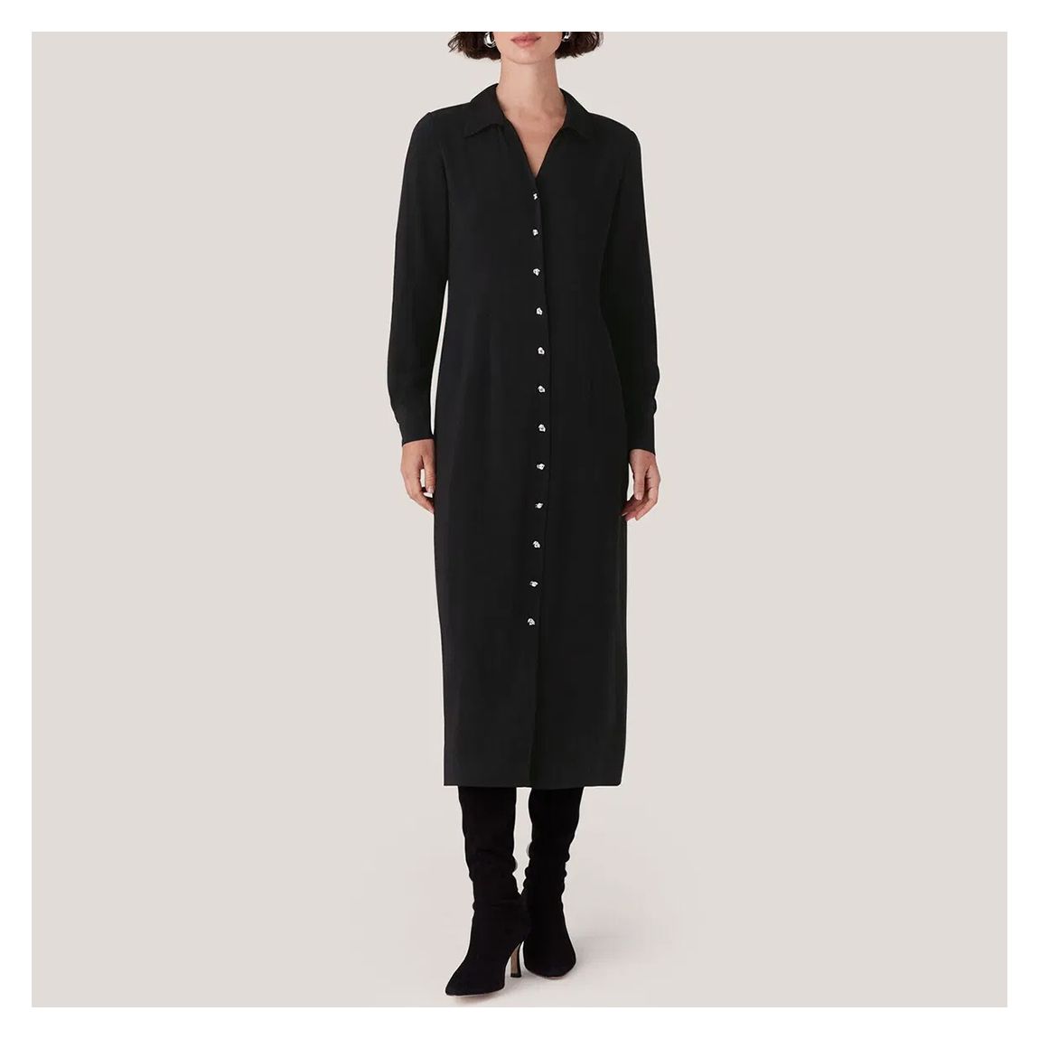 Black Elena Shirt Dress main product photo