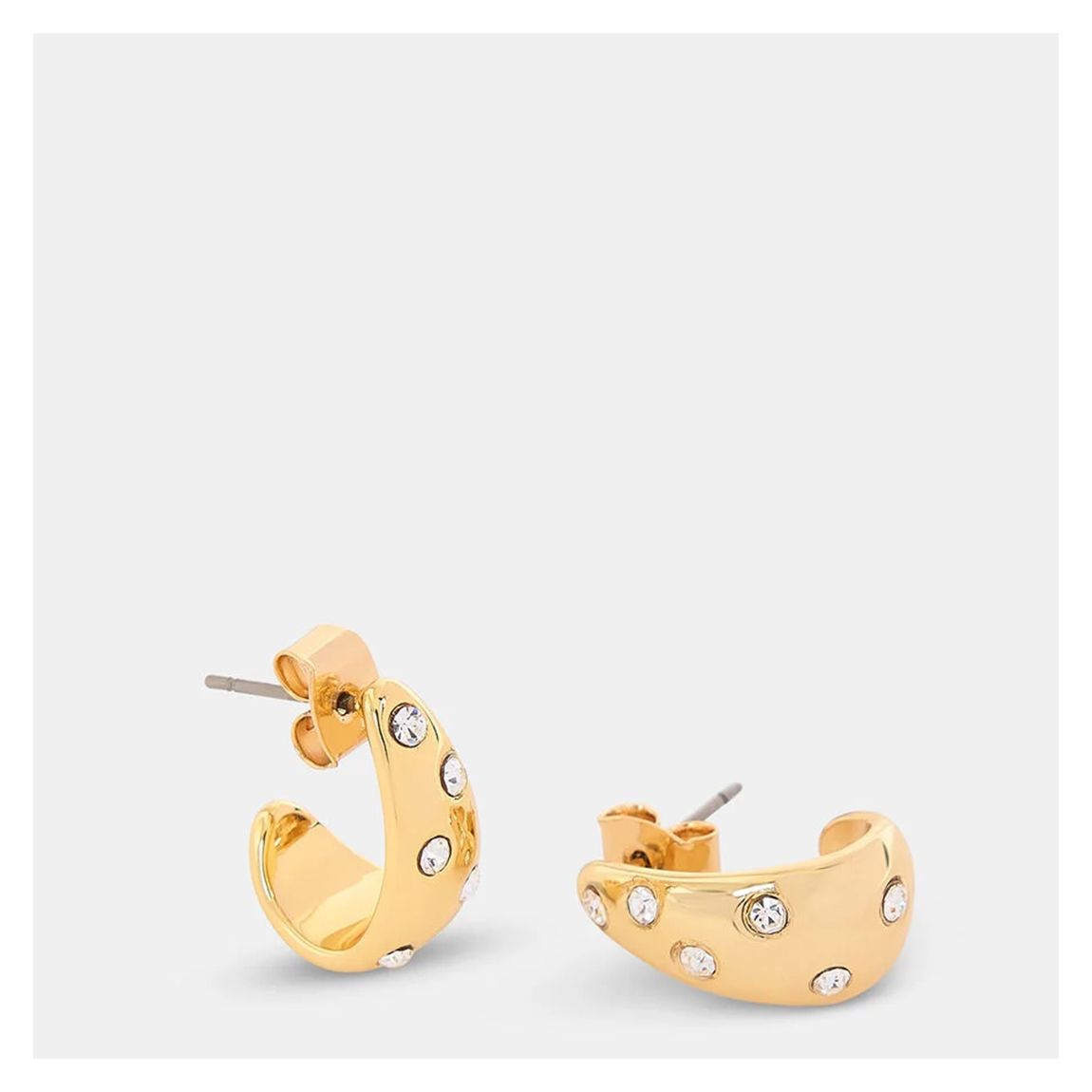 Gold Diamante Mini Curved Earring main product photo