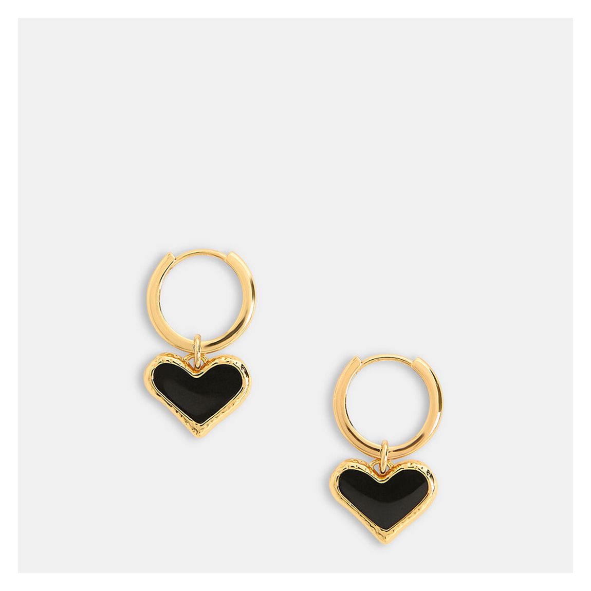 Gold Enamel Heart Huggie Earring main product photo
