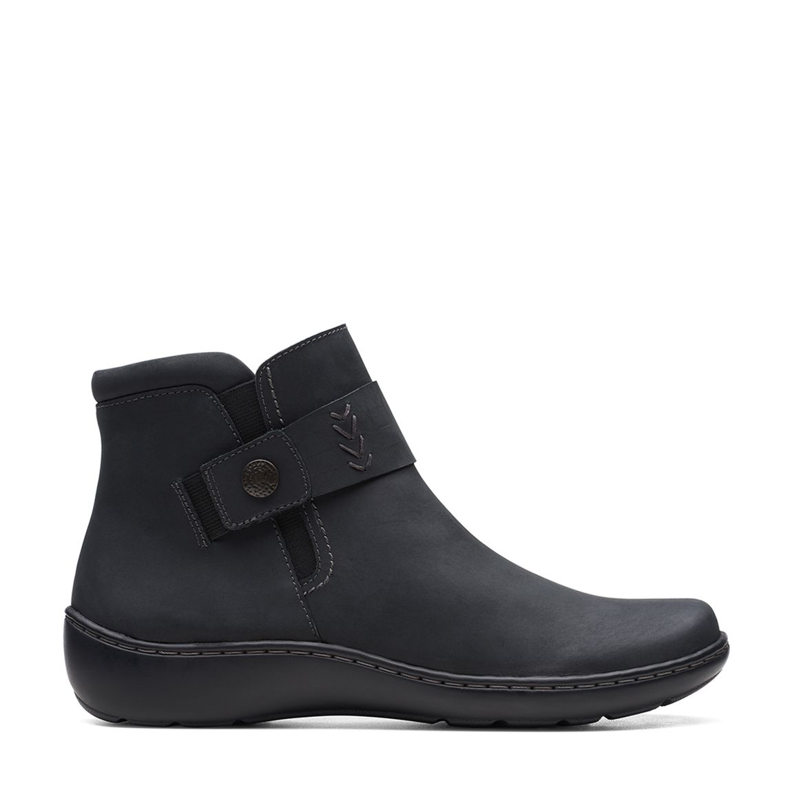 Black Leather Cora Rae Ankle Boots main product photo
