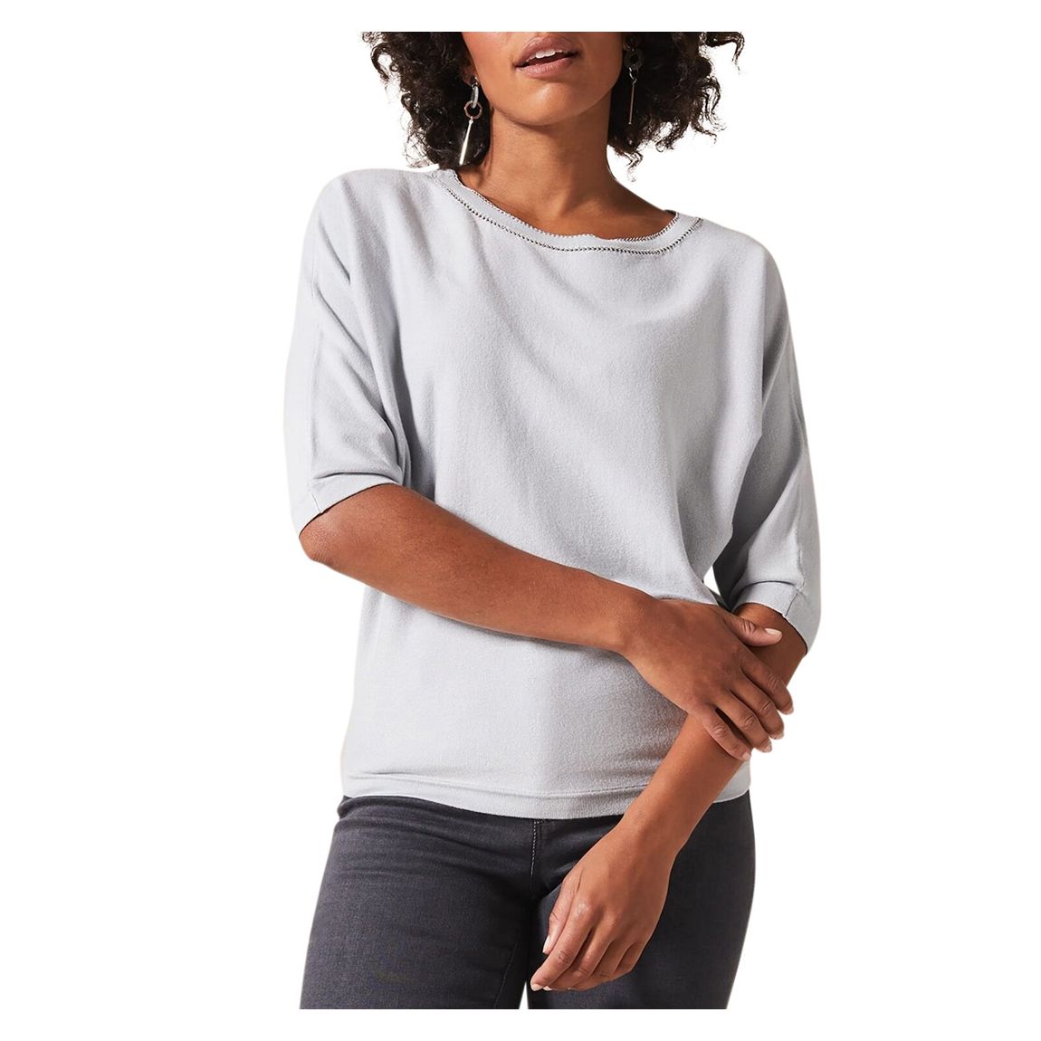 Grey Chain Cali Knit Top main product photo