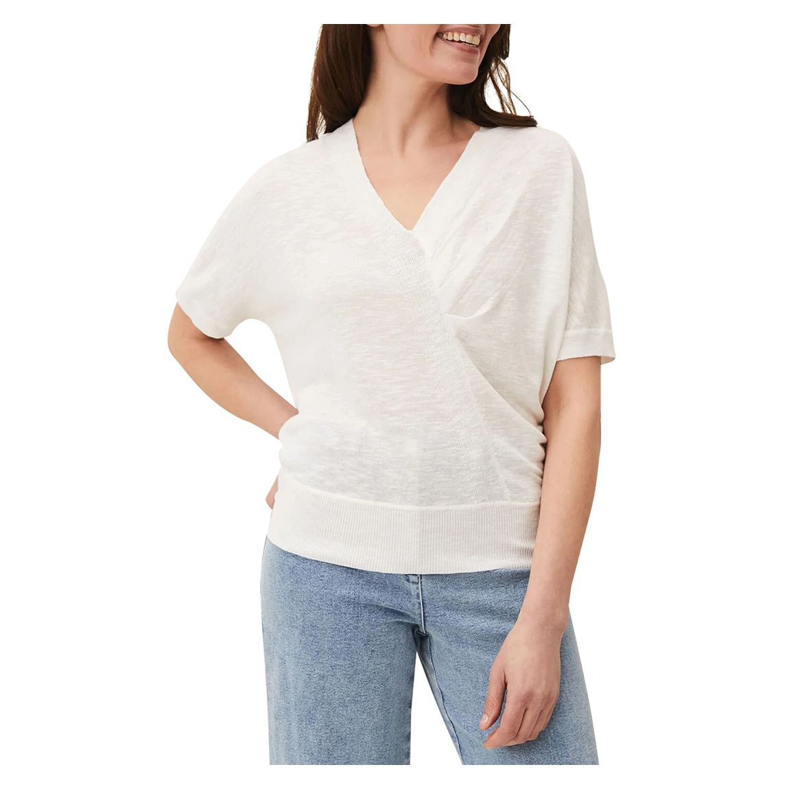 Ivory Josie Linen Blend Top main product photo