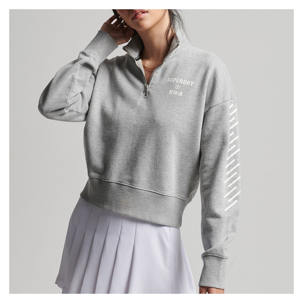 Grey Core Sport Half Zip Sweatshirt main product photo