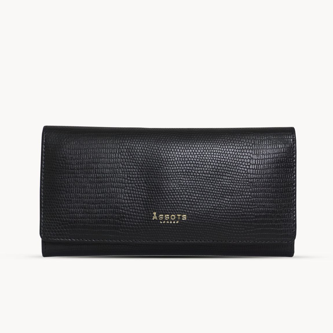 'CLAIRE' Lizard Textured Real Leather Flap Over Purse main product photo