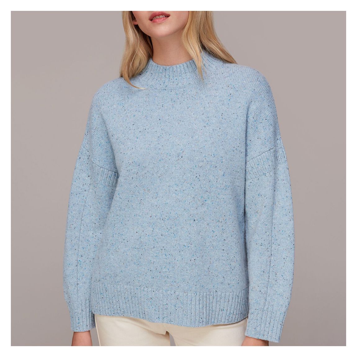 Blue Flecked Funnel Neck Jumper main product photo