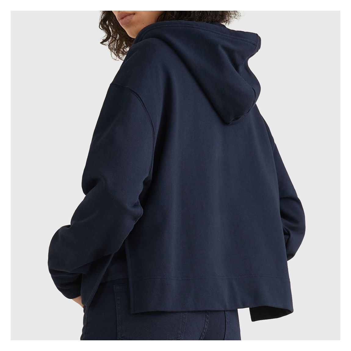 Navy Relaxed Fit Script Logo Hoodie main product photo