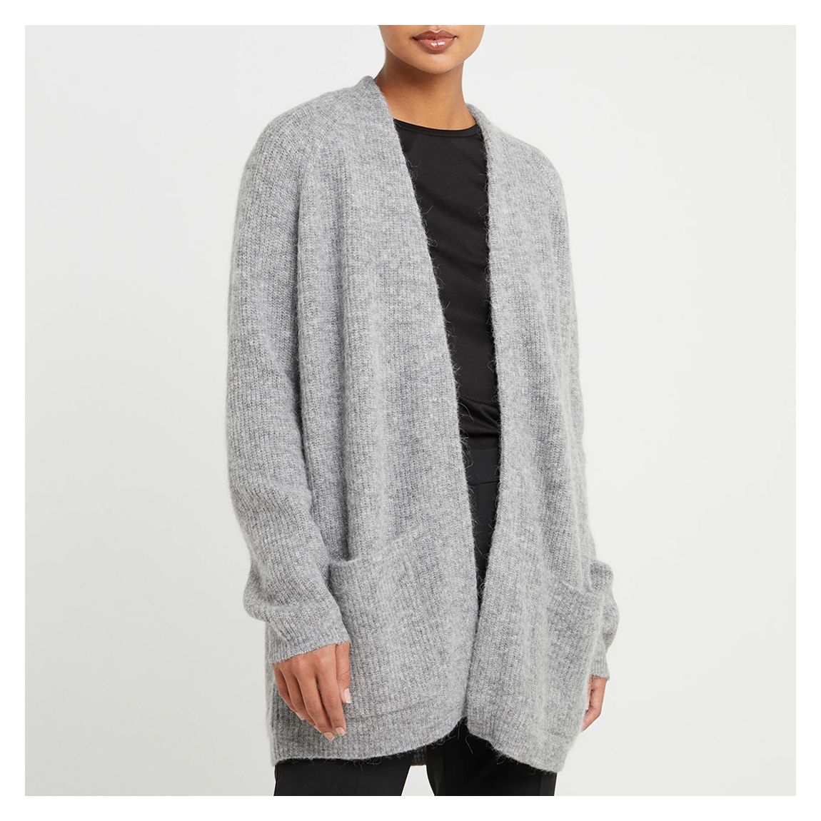Grey Belinta Alpaca Longline Cardigan main product photo