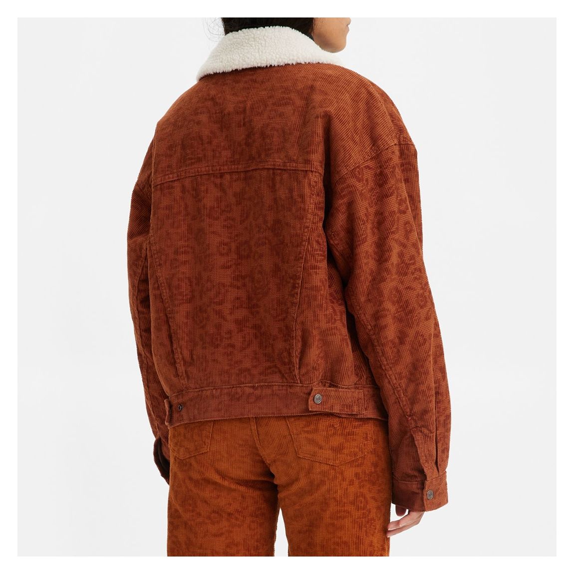 Tan 90S Sherpa Trucker Denim Jacket main product photo