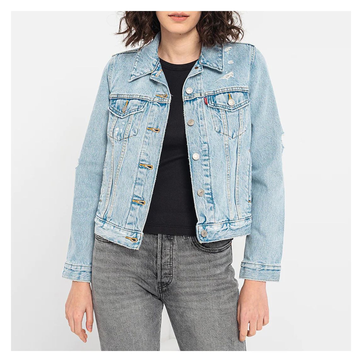 Light Blue Denim Trucker Jacket main product photo