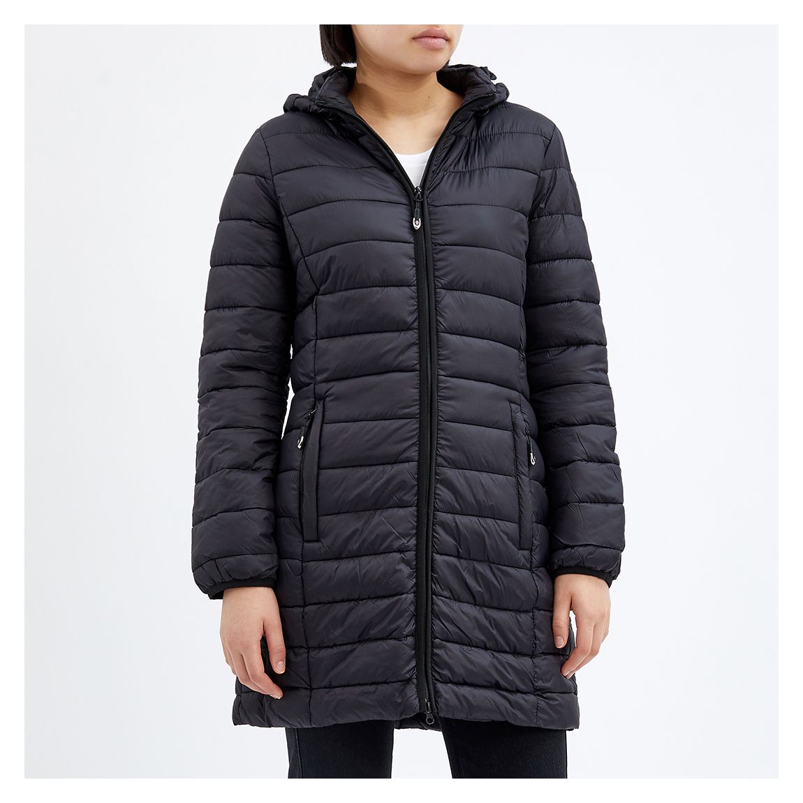 Black Padded Quilted Jacket main product photo