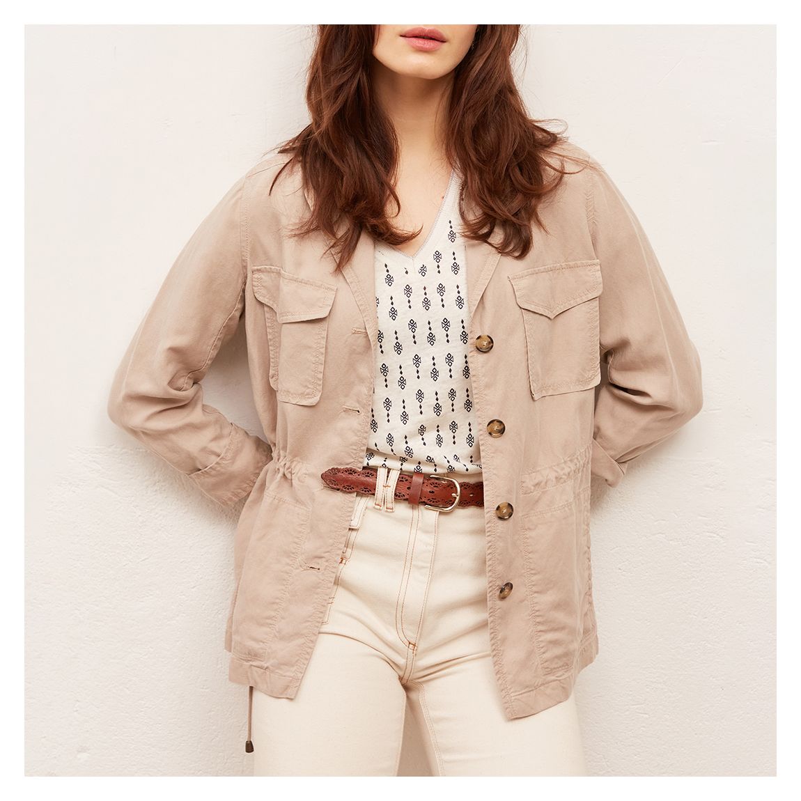 Camel Alma Linen Blend Jacket main product photo