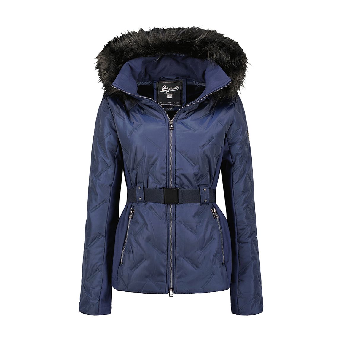 Navy Belted Padded Jacket main product photo