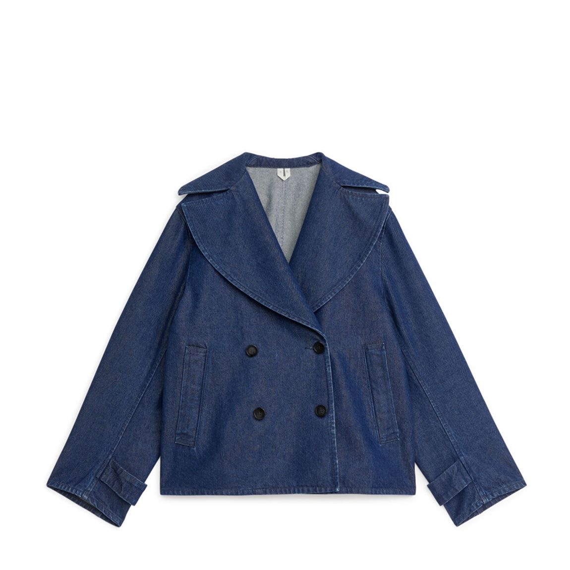 Blue Double Breasted Denim Jacket main product photo