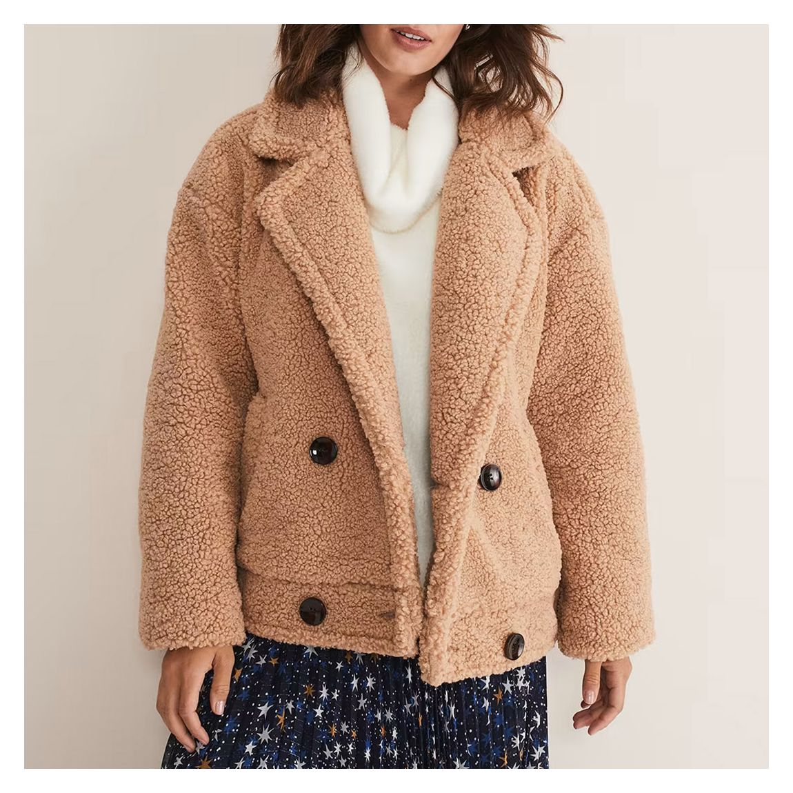 Camel Kelsey Short Teddy Coat main product photo
