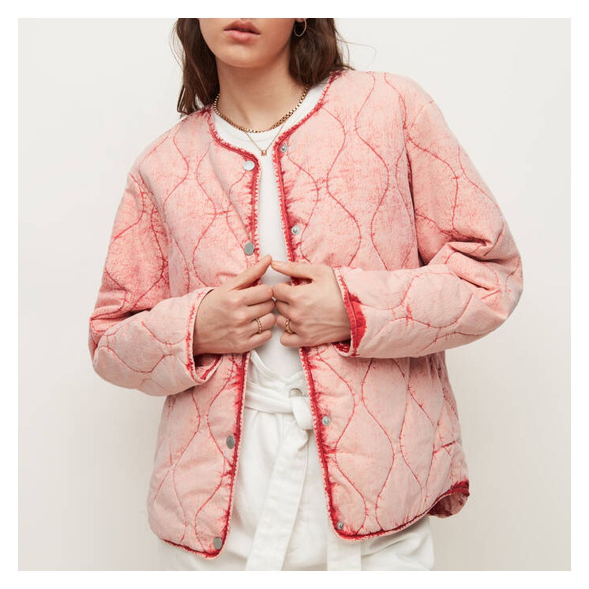 Pink Reign Quilted Cotton Blend Jacket main product photo