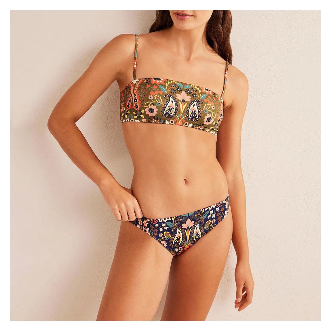 Navy Skinny Strap Bikini Top main product photo