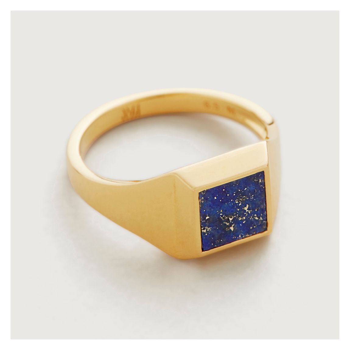 Gold Vermeil Signature Signet Gemstone Ring - Lapis main product photo