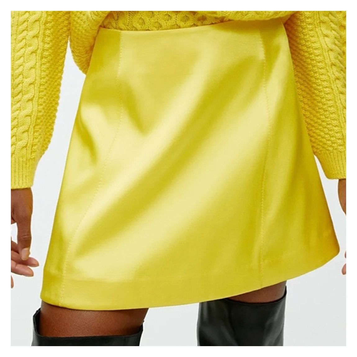 Yellow Satin Mini Skirt main product photo