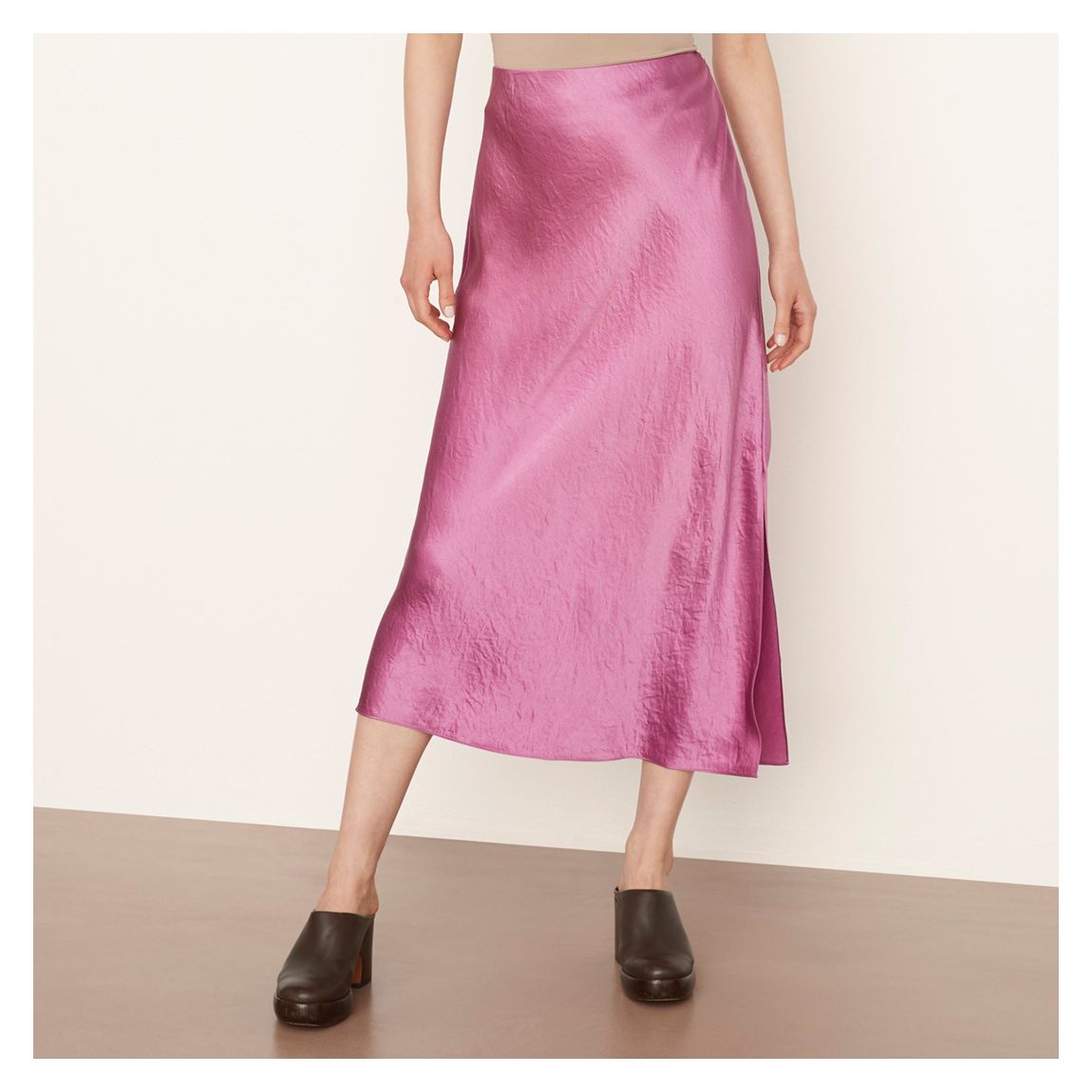 Pink Side Slit Slip Skirt main product photo