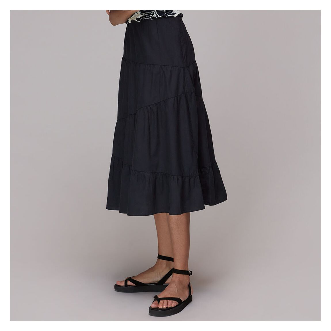 Black Maria Tiered Cotton Skirt main product photo