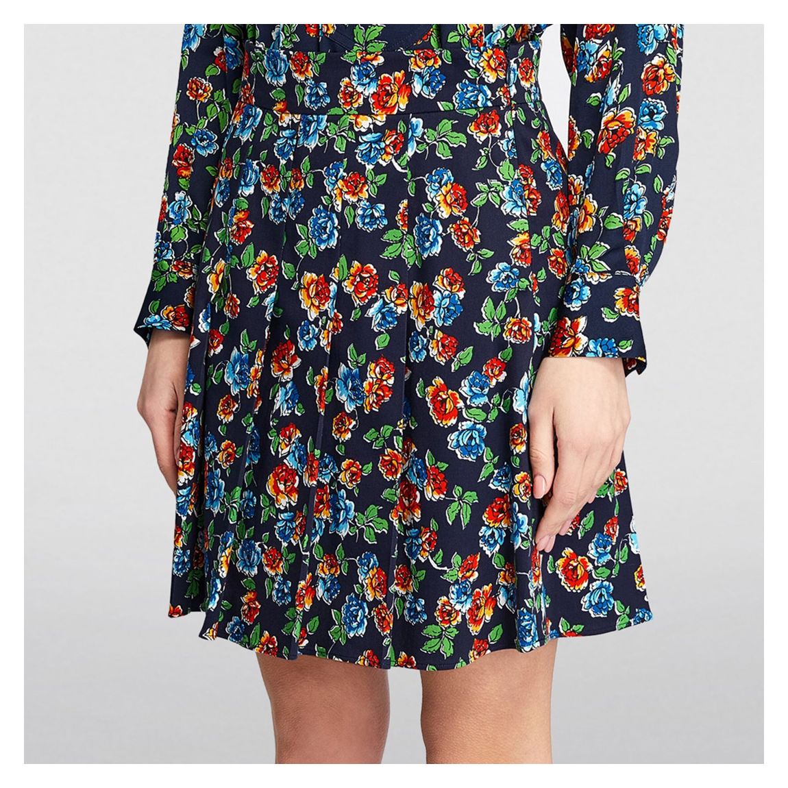 Navy Dandan Floral Cotton Skirt main product photo